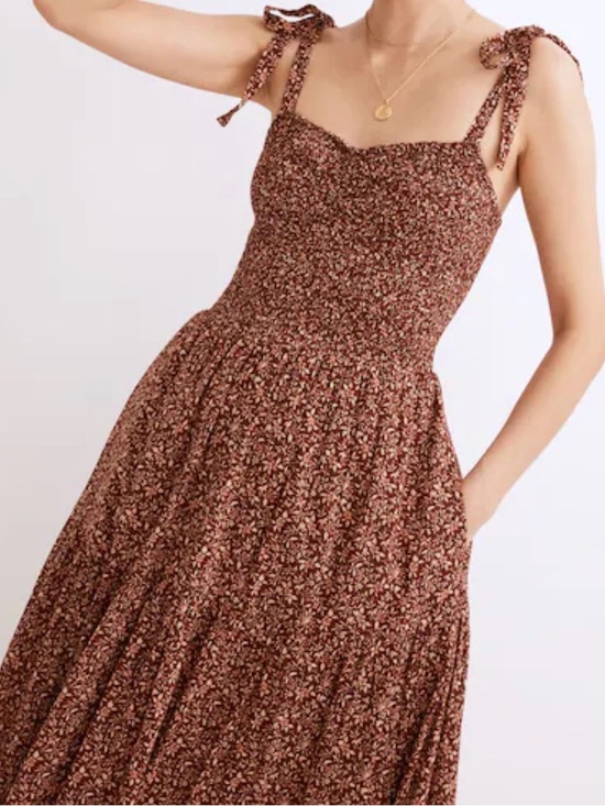 Madewell Dresses & Skirts - Madewell Lucie Tie-Strap Tiered Midi Dress in Florentine Floral Sz XXS